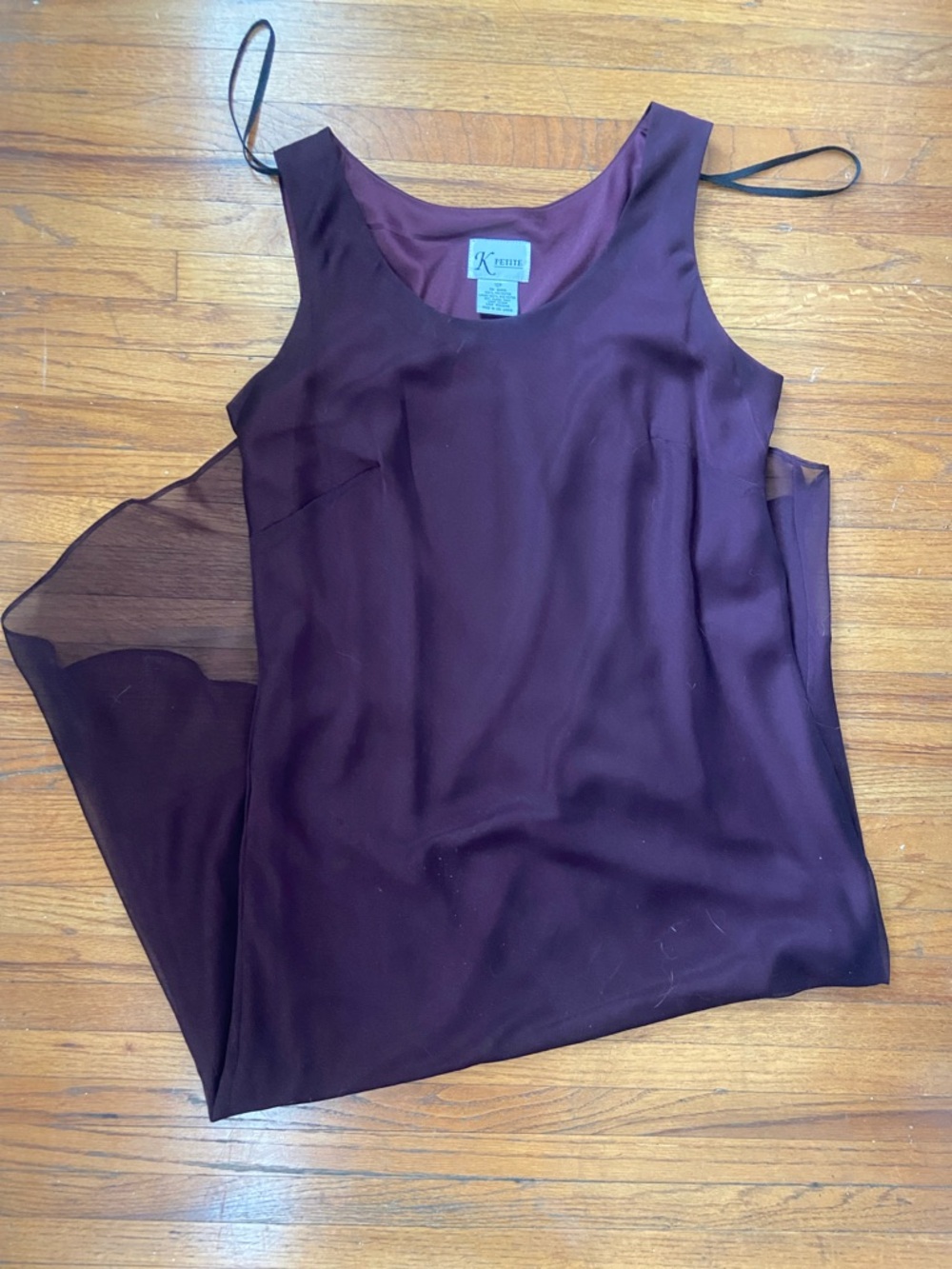 Sleeveless Chiffon High-Low Dress in Deep Plum